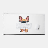 Franse buldog met bril bureaumat (Keyboard & Muis)
