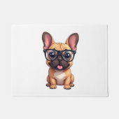 Franse buldog met bril deurmat (Voorkant)