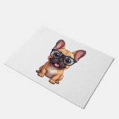 Franse buldog met bril deurmat (Schuin)