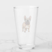 Franse buldog met bril glas (Achterkant)