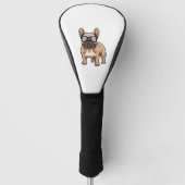 Franse buldog met bril golfheadcover (Voorkant)
