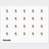 Franse buldog met bril hart sticker (Vel)