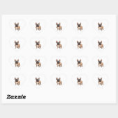 Franse buldog met bril hart sticker (Vel)