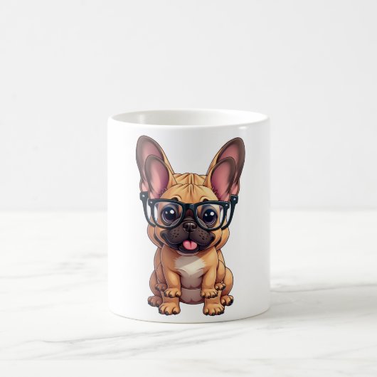 Franse buldog met bril koffiemok (Center)