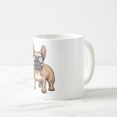 Franse buldog met bril koffiemok (Voorkant rechts)