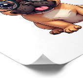 Franse buldog met bril poster (Hoek)