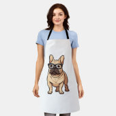 Franse buldog met bril schort (Gedragen)
