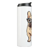 Franse buldog met bril thermosbeker (Gedraaid links)