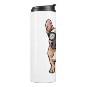 Franse buldog met bril thermosbeker (Gedraaid links)