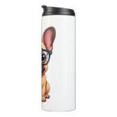 Franse buldog met bril thermosbeker (Geroteerd rechts)