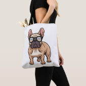 Franse buldog met bril tote bag (Dichtbij)