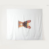 Franse buldog met bril wandkleed (Voorkant (horizontaal))