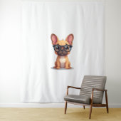 Franse buldog met bril wandkleed (In situ)