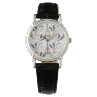 Franse Buldog met Croissant | Eiffeltoren Horloge