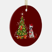 franse buldog met Pet schacht kerst Keramisch Ornament (Rechts)