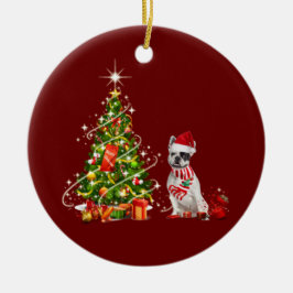 franse buldog met Pet schacht kerst Keramisch Ornament