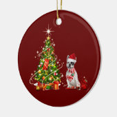 franse buldog met Pet schacht kerst Keramisch Ornament (Links)