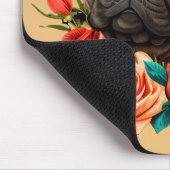 Franse buldog met Rozen Muismat (Hoek)