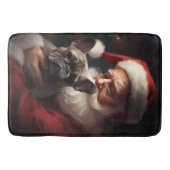 Franse buldog met sinterklaas feestelijke kerst badmat (Voorkant)