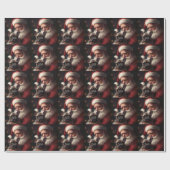 Franse buldog met sinterklaas feestelijke kerst cadeaupapier (Vlak)