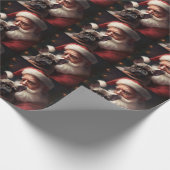 Franse buldog met sinterklaas feestelijke kerst cadeaupapier (Hoek)