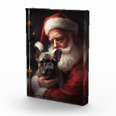 Franse buldog met sinterklaas feestelijke kerst fotoblokken (Rechts)