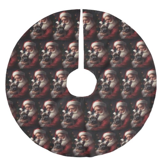 Franse buldog met sinterklaas feestelijke kerst kerstboom rok (Voorkant)