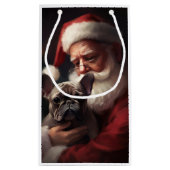 Franse buldog met sinterklaas feestelijke kerst klein cadeauzakje (Achterkant)