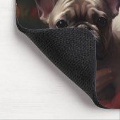 Franse buldog met sinterklaas feestelijke kerst muismat (Hoek)