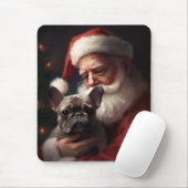 Franse buldog met sinterklaas feestelijke kerst muismat (Met muis)