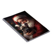 Franse buldog met sinterklaas feestelijke kerst notitieboek (Rechterzijde)