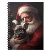 Franse buldog met sinterklaas feestelijke kerst notitieboek (Voorkant)