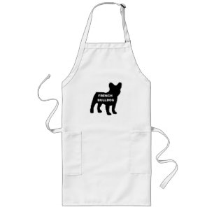 Franse buldog naam silhouet lang schort