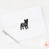 Franse buldog naam silhouet vierkante sticker (Envelop)