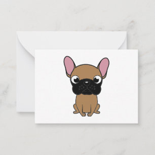 Franse buldog nieuwe cartoon kawaii reekalf notitiekaartje
