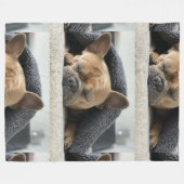 Franse buldog onder deken (Voorkant (Horizontaal))