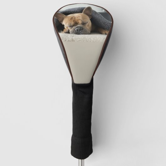 Franse buldog onder deken golfheadcover (Voorkant)