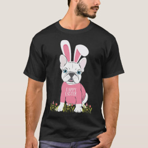 Franse buldog paashaas oren grafisch t-shirt