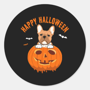 franse buldog pompoen kostuums Thanksgiving Ronde Sticker
