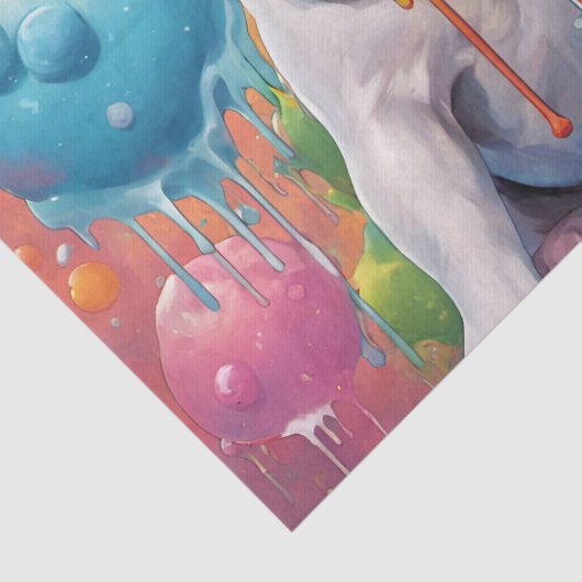 Franse buldog Puppies, milkshake Tissuepapier (Detail)