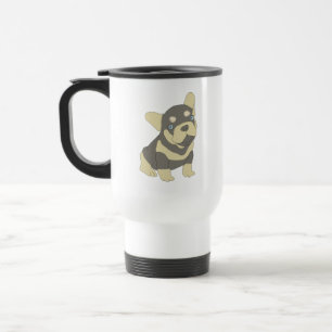 Franse buldog puppy Cartoon reizen mok