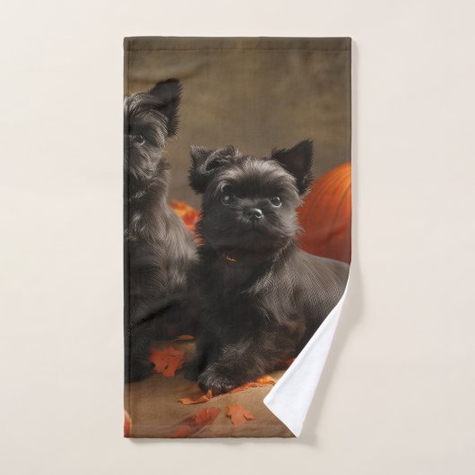 Franse buldog puppy herfst verrukking pompoen bad handdoek (Handdoek)