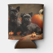 Franse buldog puppy herfst verrukking pompoen blikjeskoeler (Voorkant)