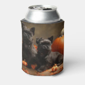 Franse buldog puppy herfst verrukking pompoen blikjeskoeler (Blikje Achterkant)