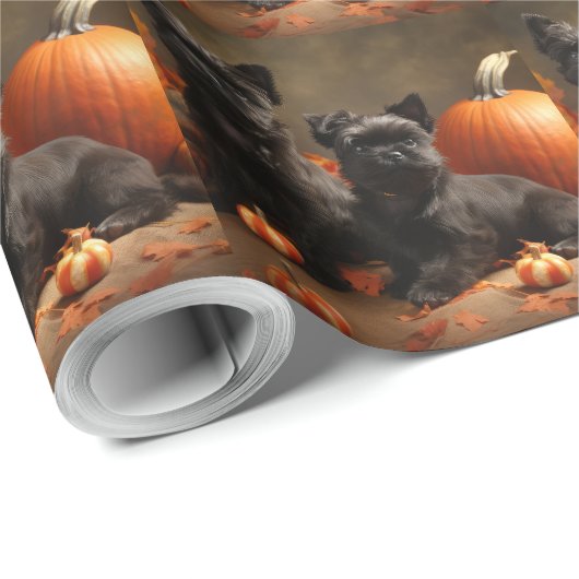 Franse buldog puppy herfst verrukking pompoen cadeaupapier (Rol Hoek)