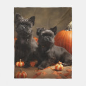 Franse buldog puppy herfst verrukking pompoen fleece deken (Voorkant)