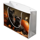 Franse buldog puppy herfst verrukking pompoen groot cadeauzakje (Achterkant Gekanteld)