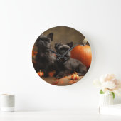 Franse buldog puppy herfst verrukking pompoen grote klok (Huis)