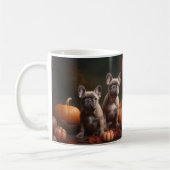 Franse buldog puppy herfst verrukking pompoen koffiemok (Links)