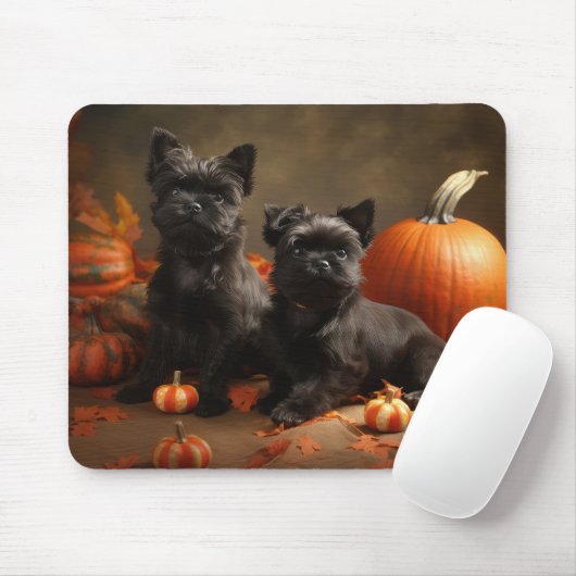 Franse buldog puppy herfst verrukking pompoen muismat (Met muis)